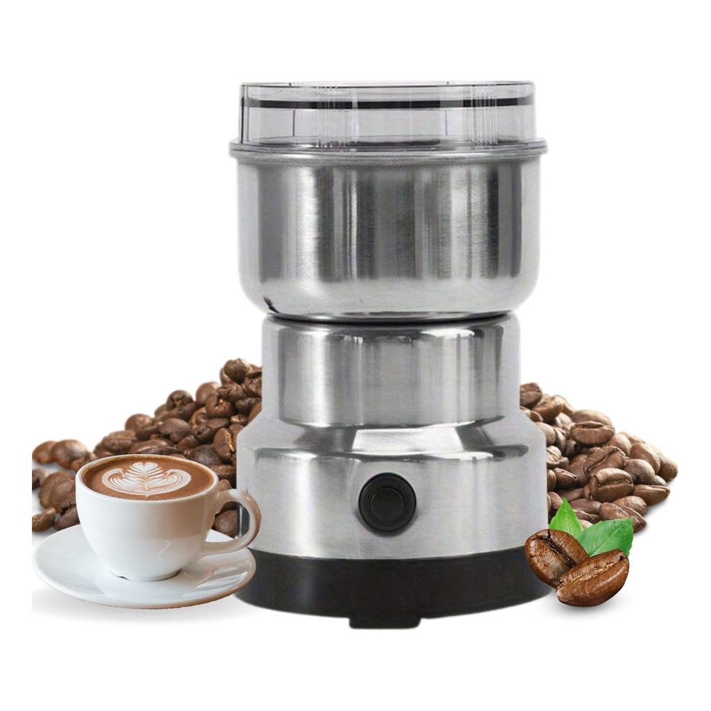 Moedor De Café Grão Sementes Elétrico Inox Portátil 110V